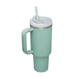 40 oz Insulated Stainless Steel Tumbler with Handle and Straw
