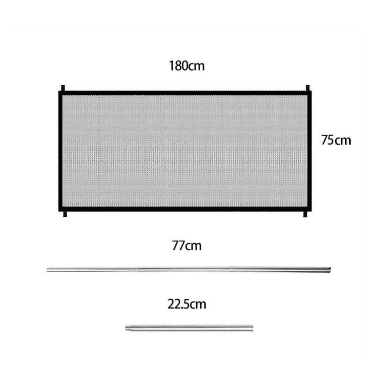 a mesh screen with measurements