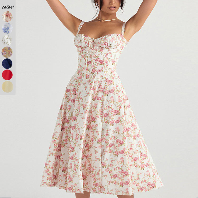 a woman in a dress