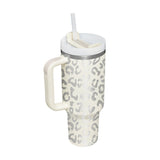 40 oz Insulated Stainless Steel Tumbler with Handle and Straw
