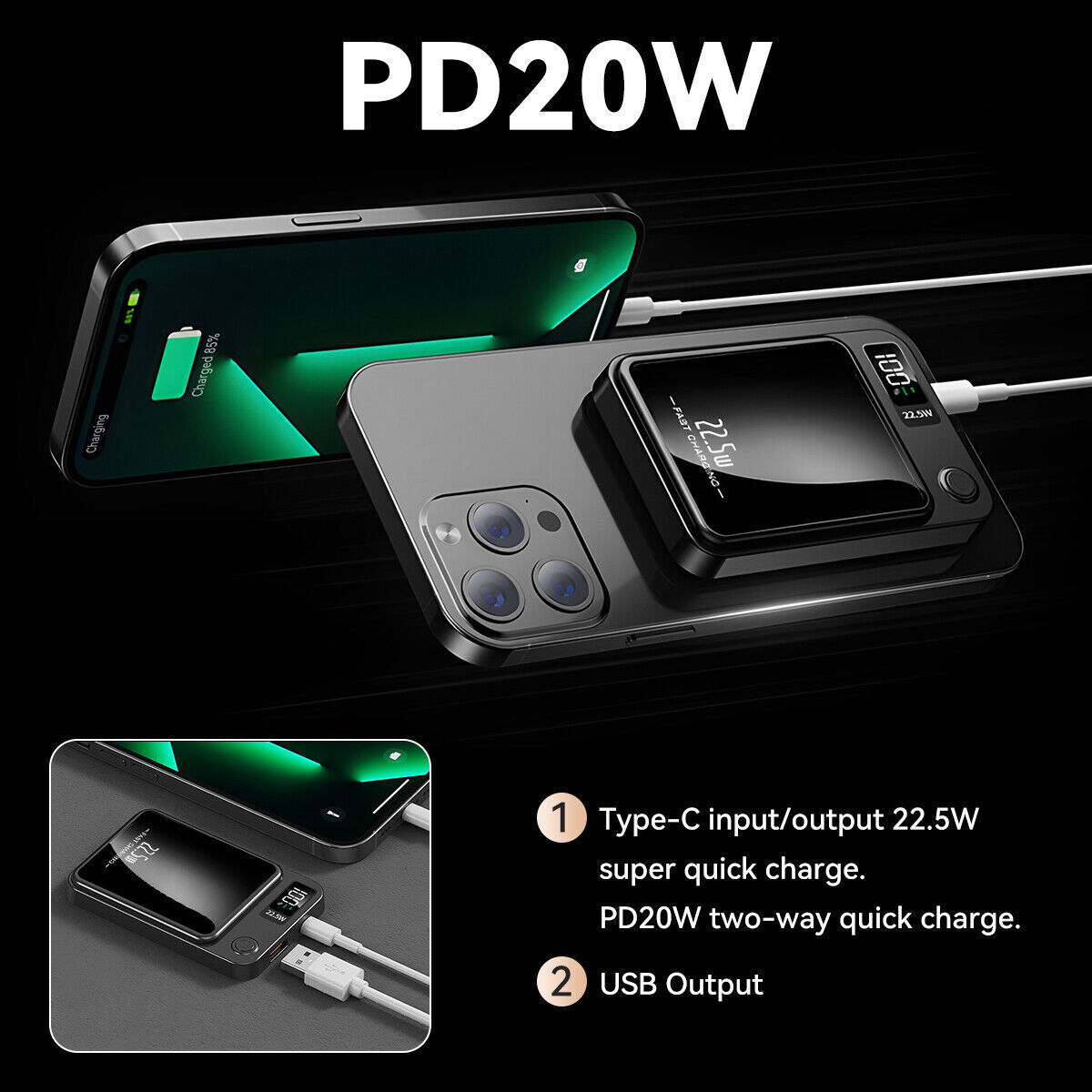 a phone charging device with a power cord