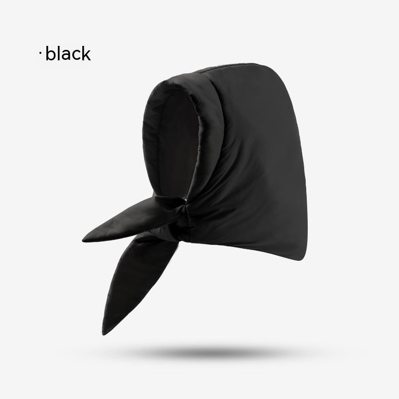 a black hood with a bandana