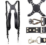Camera Strap, Camera Straps For Photographers-Leather Dual Camera Strap For Two DSLR&SLR Cameras