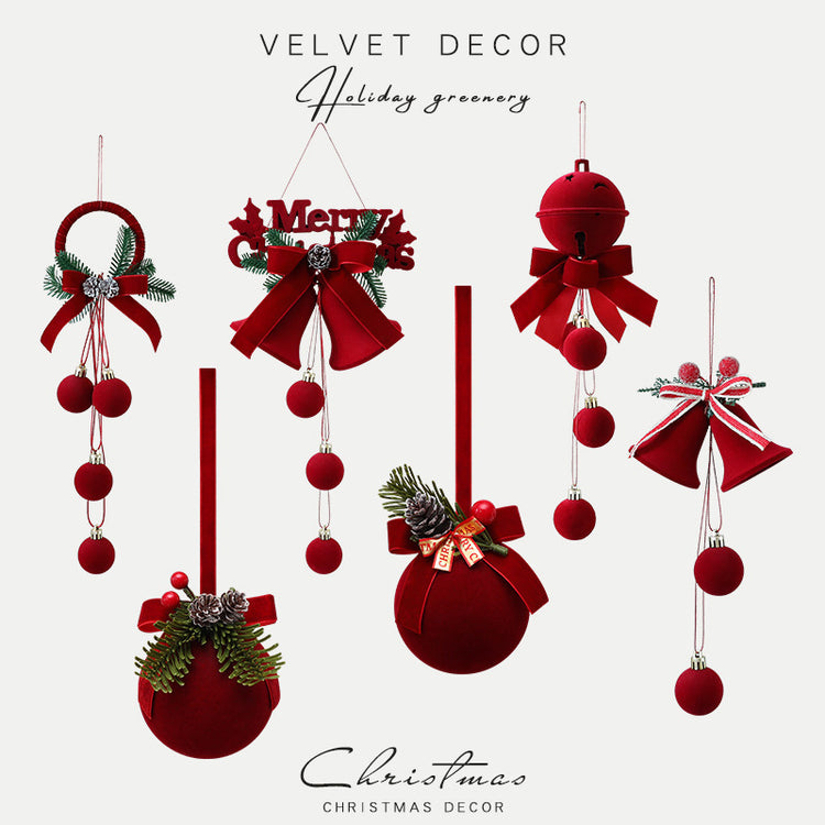 a group of red ornaments