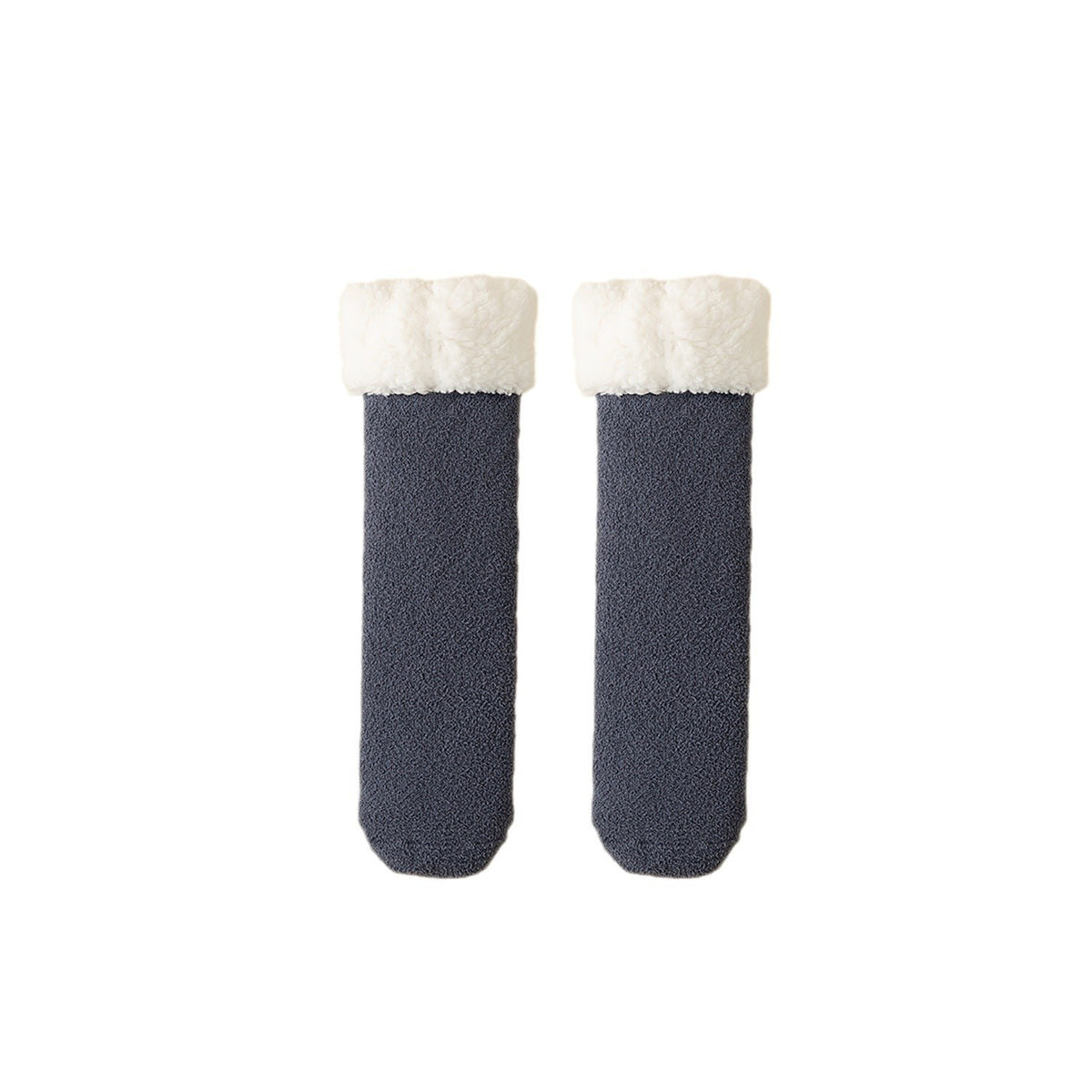 a pair of socks with white fur