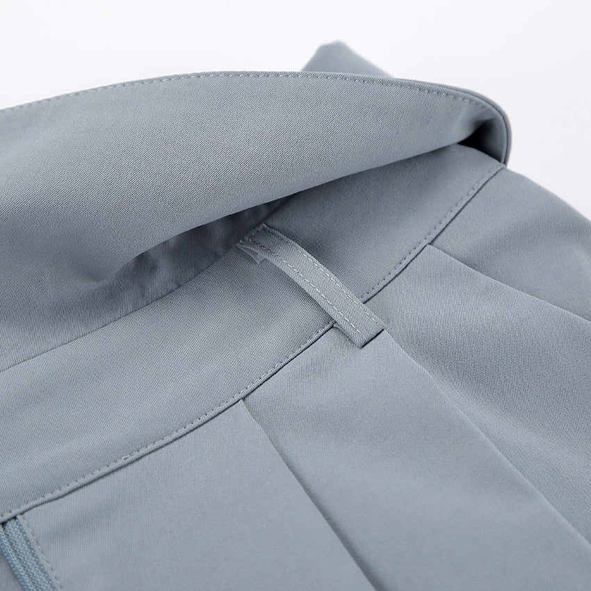 a close up of a grey pants