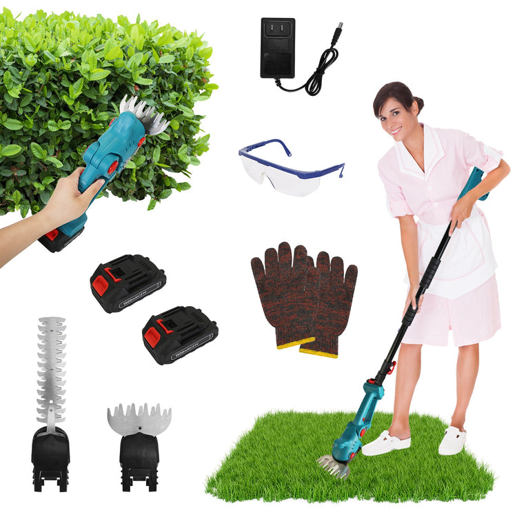 a woman holding a mop