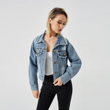 Women's Denim Long Sleeve Jacket Fashion Top