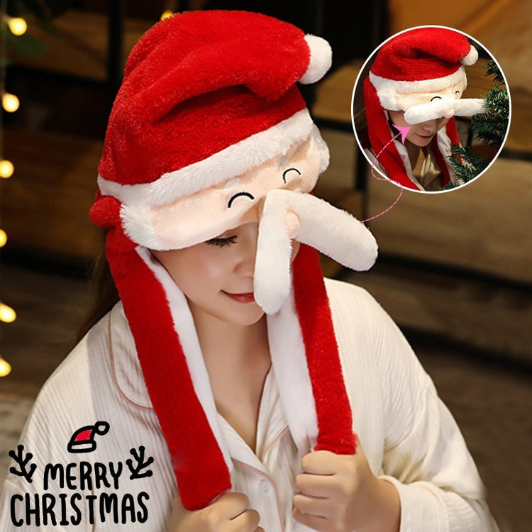 a woman wearing a santa hat