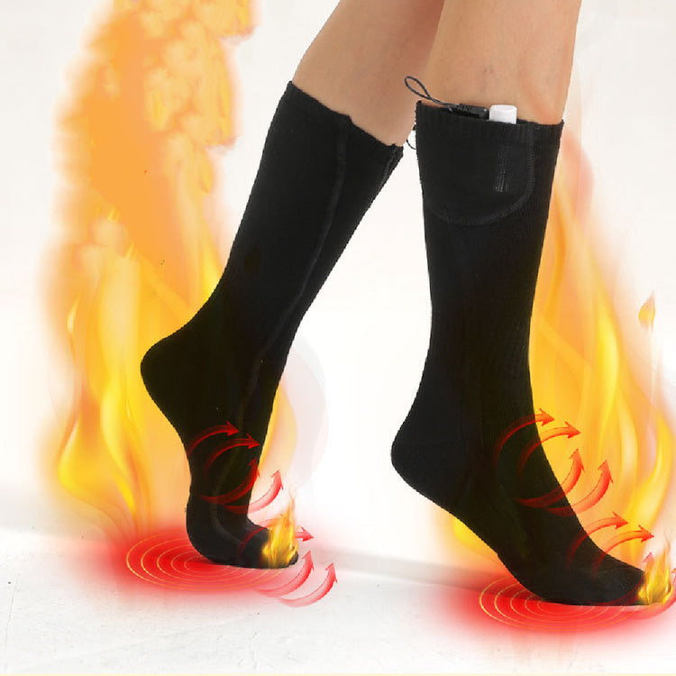a person's feet with a pair of socks on their feet