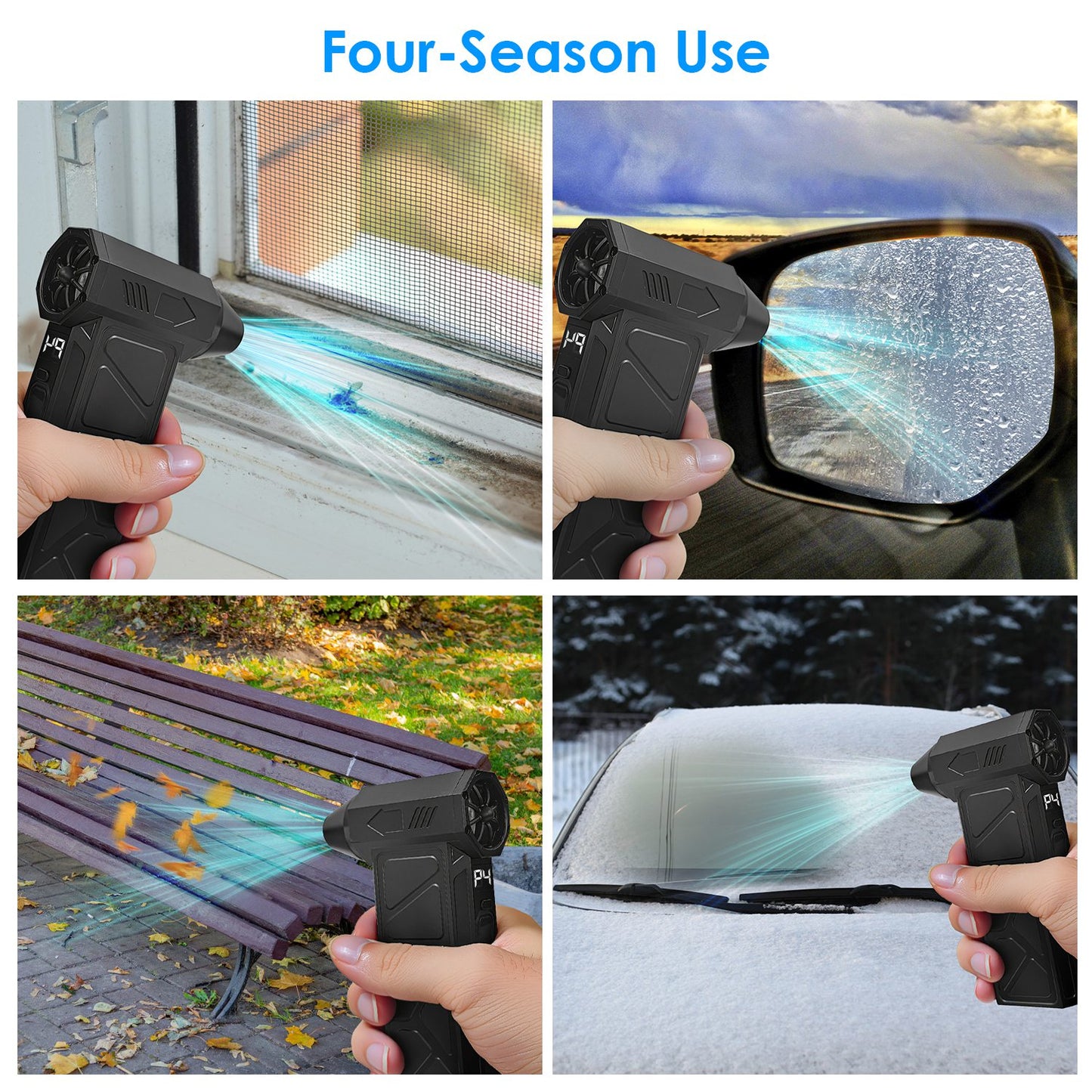 1Pc Compressed Air Duster With LED Light Vacuum Cleaner Max 160000RPM Speed For PC Keyboard Cleaning High Speed Rechargeable Cordless Air Blower With 4 Speeds For Home Car Outdoor