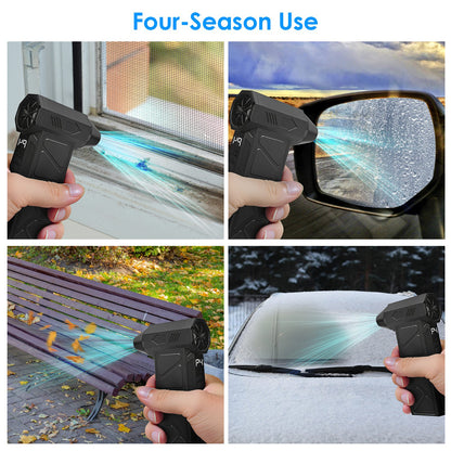 1Pc Compressed Air Duster With LED Light Vacuum Cleaner Max 160000RPM Speed For PC Keyboard Cleaning High Speed Rechargeable Cordless Air Blower With 4 Speeds For Home Car Outdoor