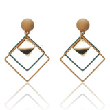 Korean Elegant Long Hanging Earrings for Women Simple Hollow Hyperbole Earings Metal Triangle Jewelry Personality Drop Ear Ring