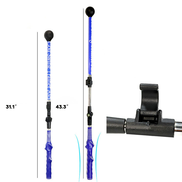 a blue and black pole