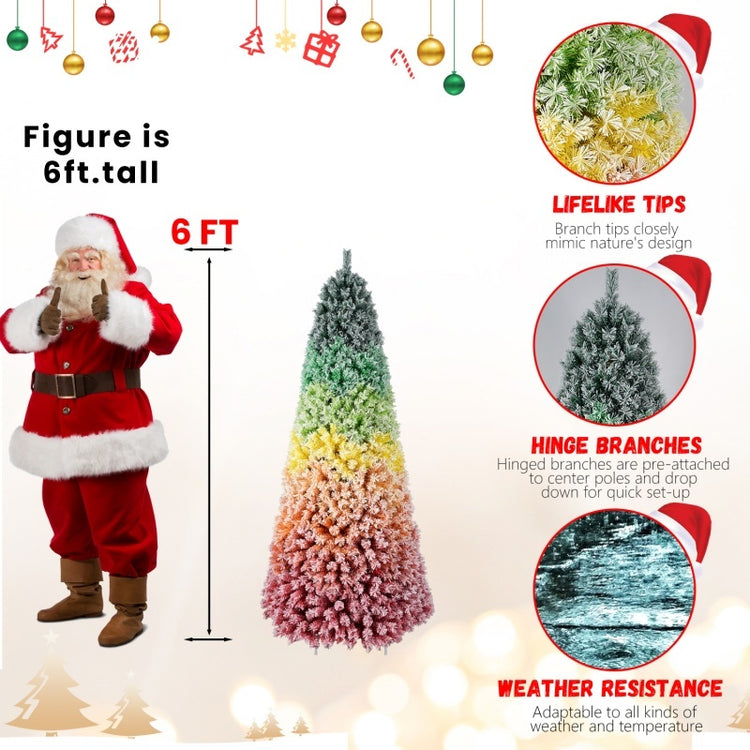 a man in a garment standing next to a christmas tree