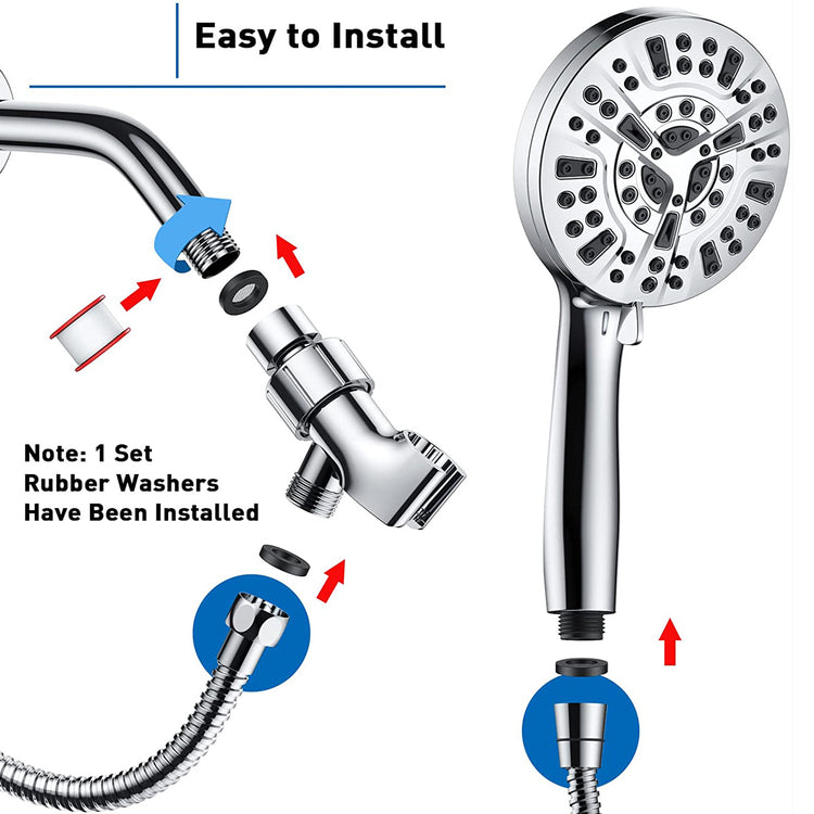 a shower head with a hose attached