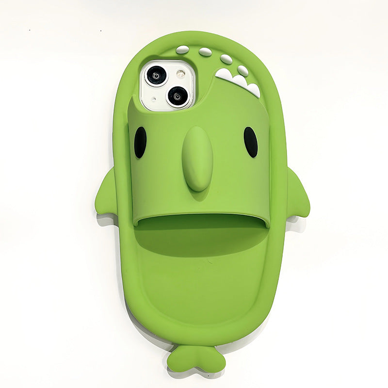 a green phone case with two cameras