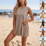 Women's 2-Piece Knit Vest and Shorts Summer Set