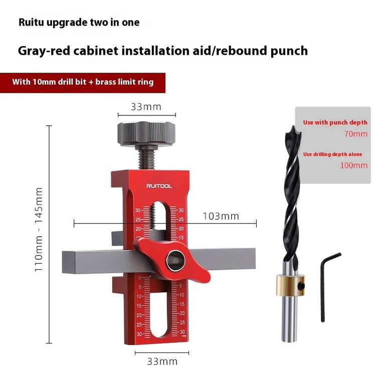 a red and silver tool with a drill bit