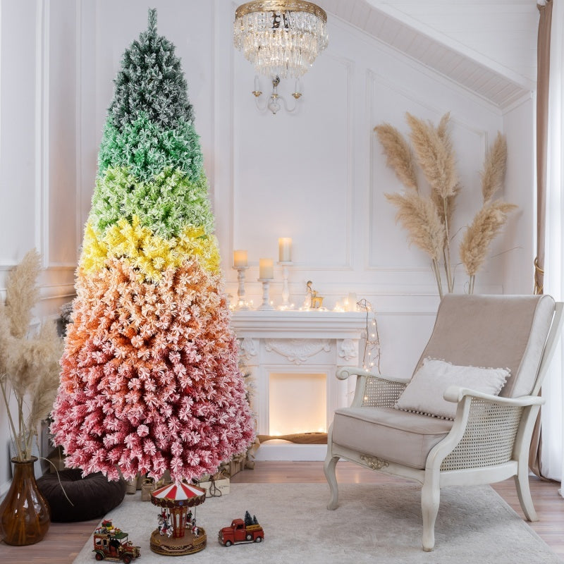 a christmas tree in a room