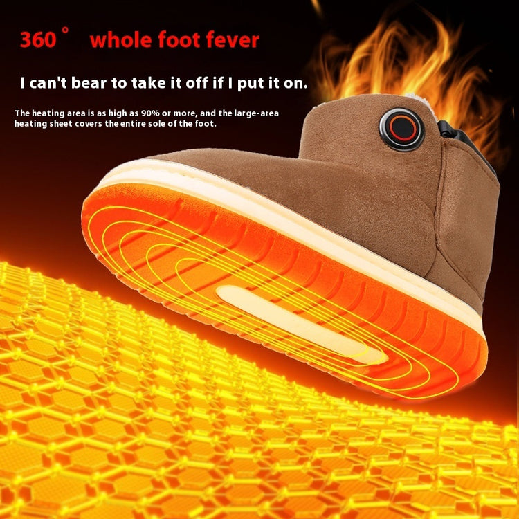 a brown shoe with orange soles and red buttons