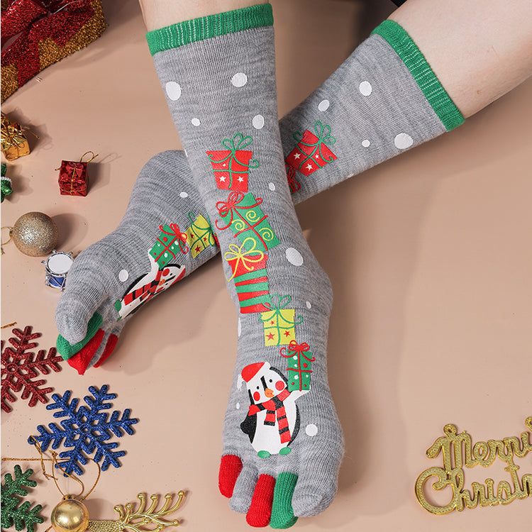 a person's feet with socks on