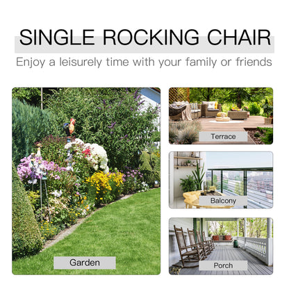 Classic Wooden High-Back Rocker, Carbonized For Garden Serenity & Relaxation, Durable Outdoor Furniture