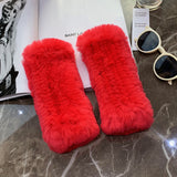 Women's Rex Rabbit-Fur Winter Gloves