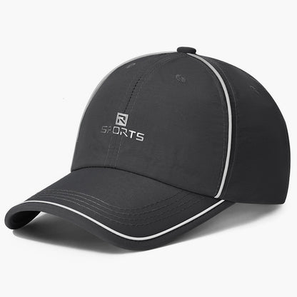 The New Style Fluorescent Strip Beanie Baseball Cap With A Curved Brim And A Chin Strap, In Korean Version, Is Suitable For Outdoor Cycling.