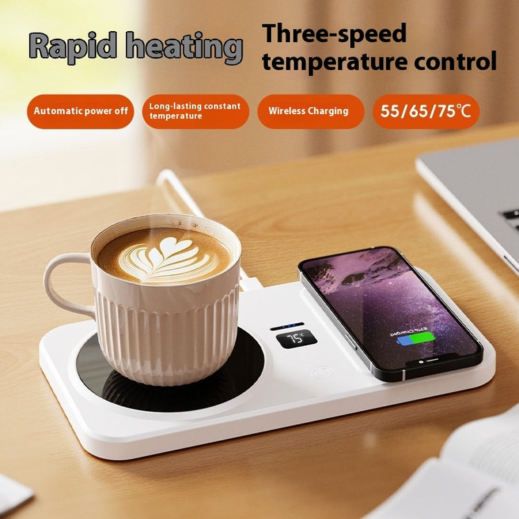 a cup of coffee on a wireless charger