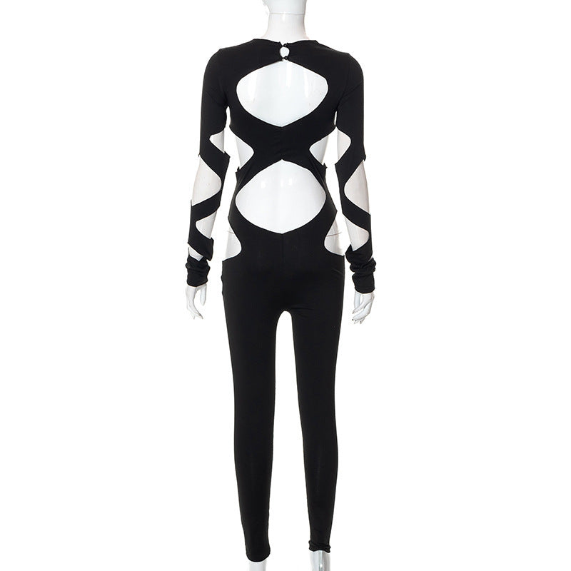 a mannequin wearing a black and white outfit