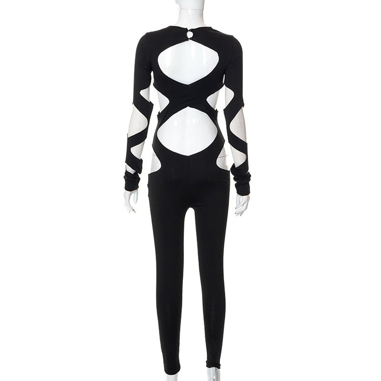 a mannequin wearing a black and white outfit