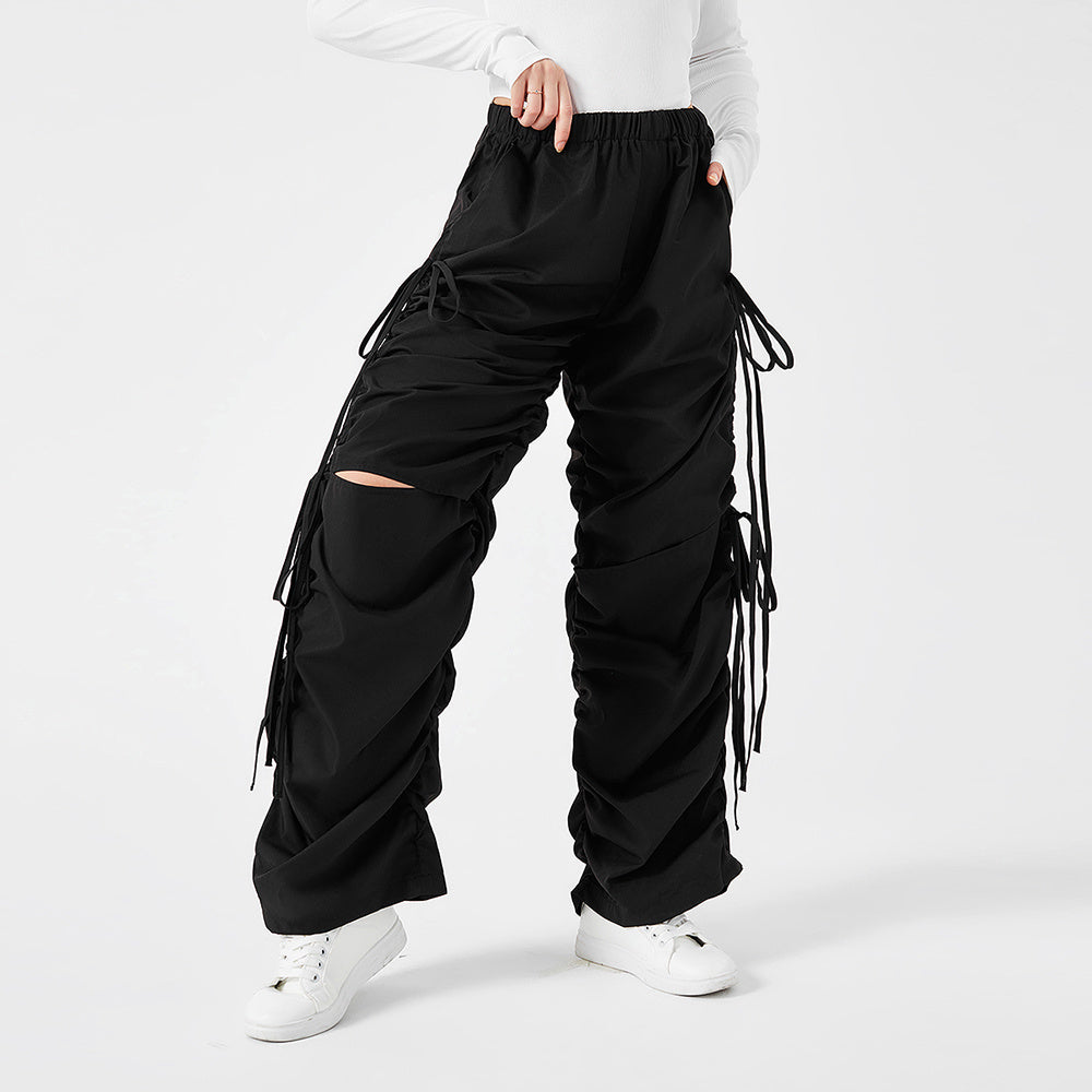 a person wearing black pants