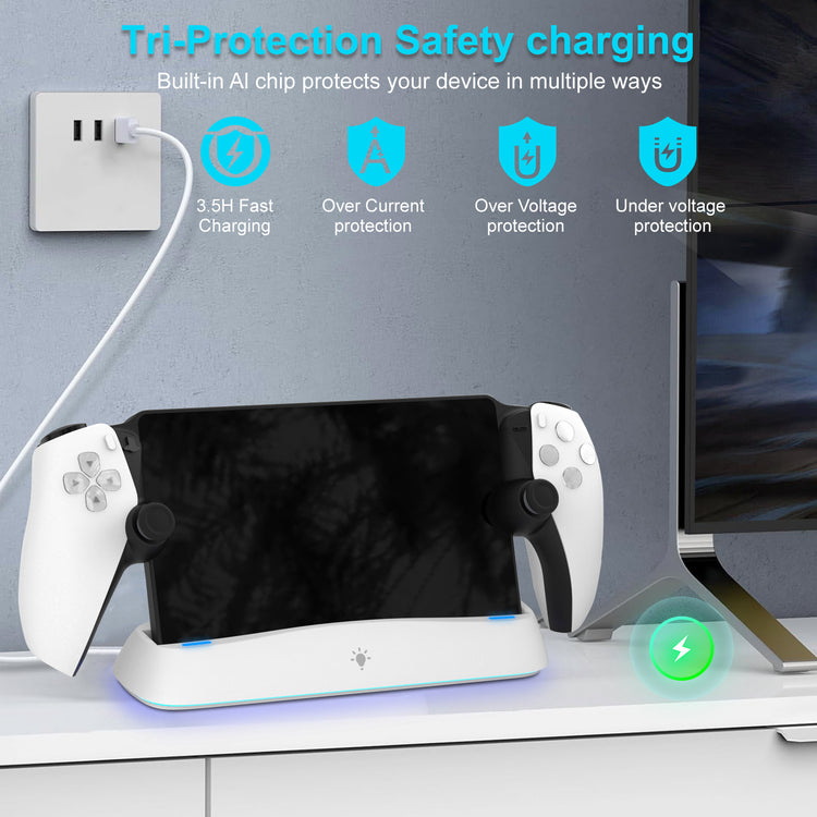 a device charging on a table