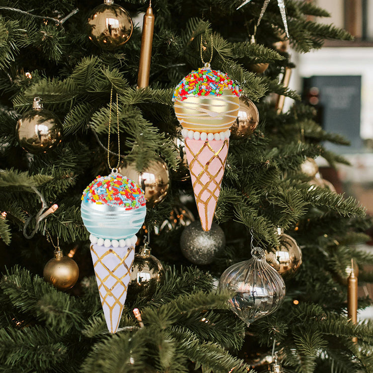 a tree with ornaments and ornaments