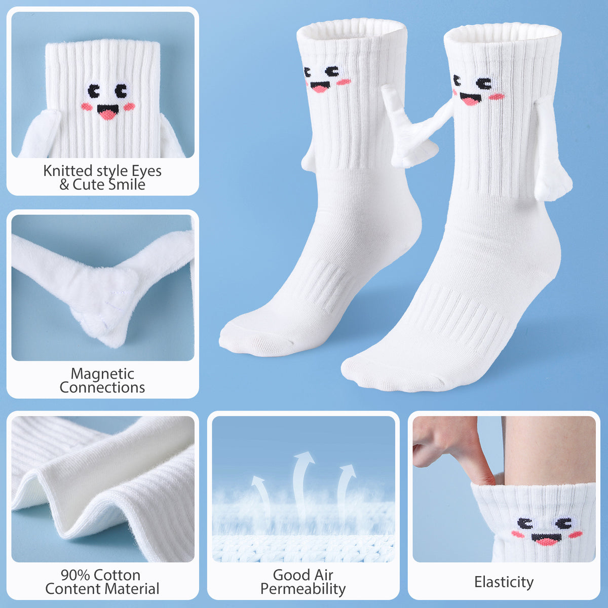 a collage of socks with faces