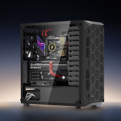 PC Gaming Case Mid-Tower Computer Case With 4 X 120 Mm Fans For ATX/M-ATX/ITX