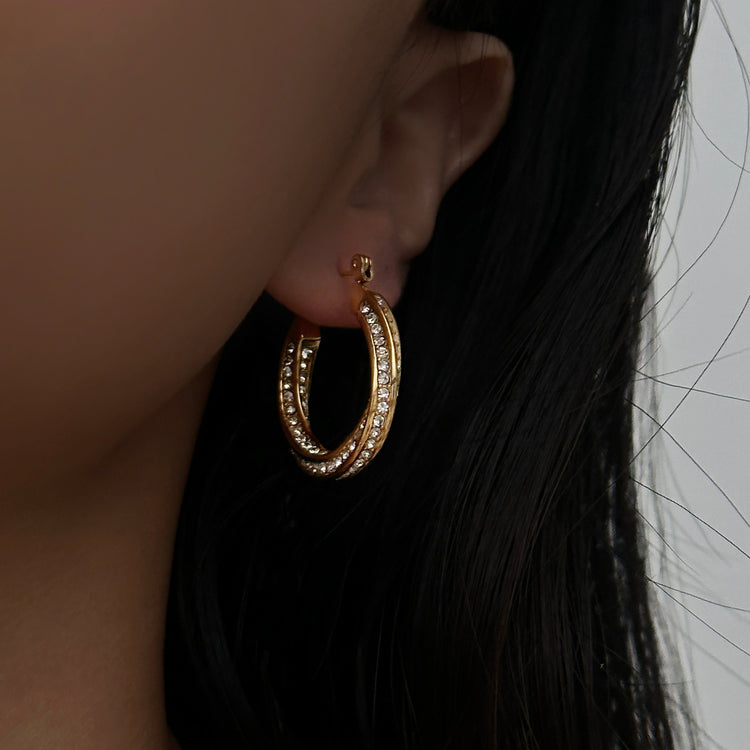 a close up of a woman's ear