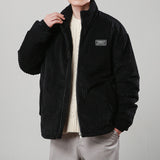 Winter Corduroy Cotton-padded Coat Warm Stand Collar Zipper Jacket Casual Outdoor Streetwear Men's Clothing