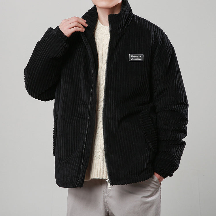 a man in a black jacket
