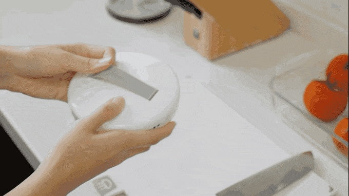 a person holding a circular object
