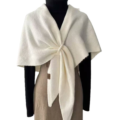 Wool Knitted Triangle Shawl Fashionable Warm Scarf