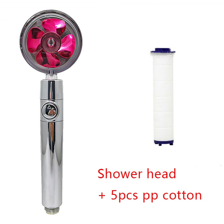 a shower head and a cotton filter