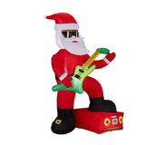 7.5-Foot Lighted Inflatable Santa Playing Electric Guitar