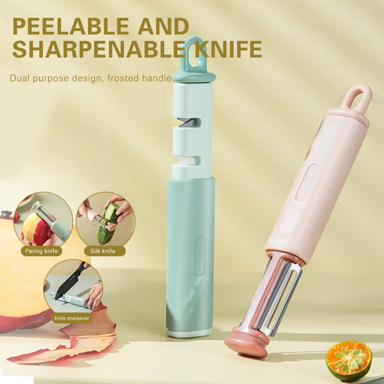 a group of peelers and a knife