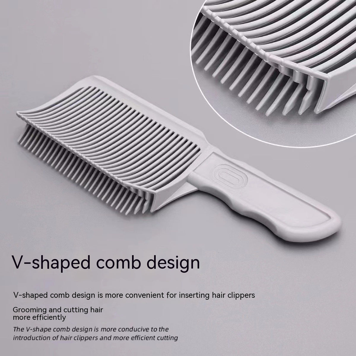 a comb with a white handle