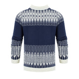 Men's Crewneck Pullover Sweater Unisex Fair Isle Long Sleeve Knitted Sweater
