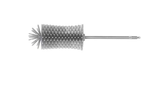 a close-up of a toilet brush
