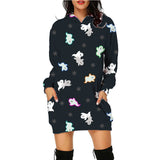 Women's Long Halloween Print Hoodie