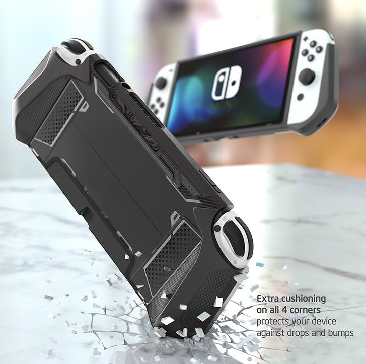 a black and silver device with a broken screen